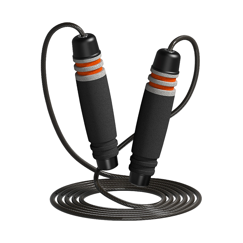 Corda per saltare con manico in spugna a forma di tamburo a 7 scanalature a testa singola TS-3 per adulti