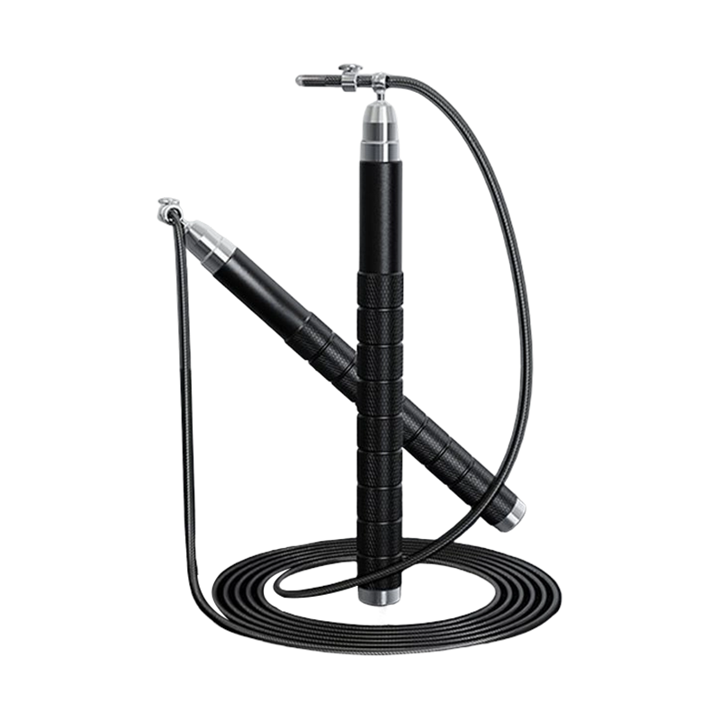 TS-12 Corda per saltare da corsa con impugnatura in alluminio bianco e nero